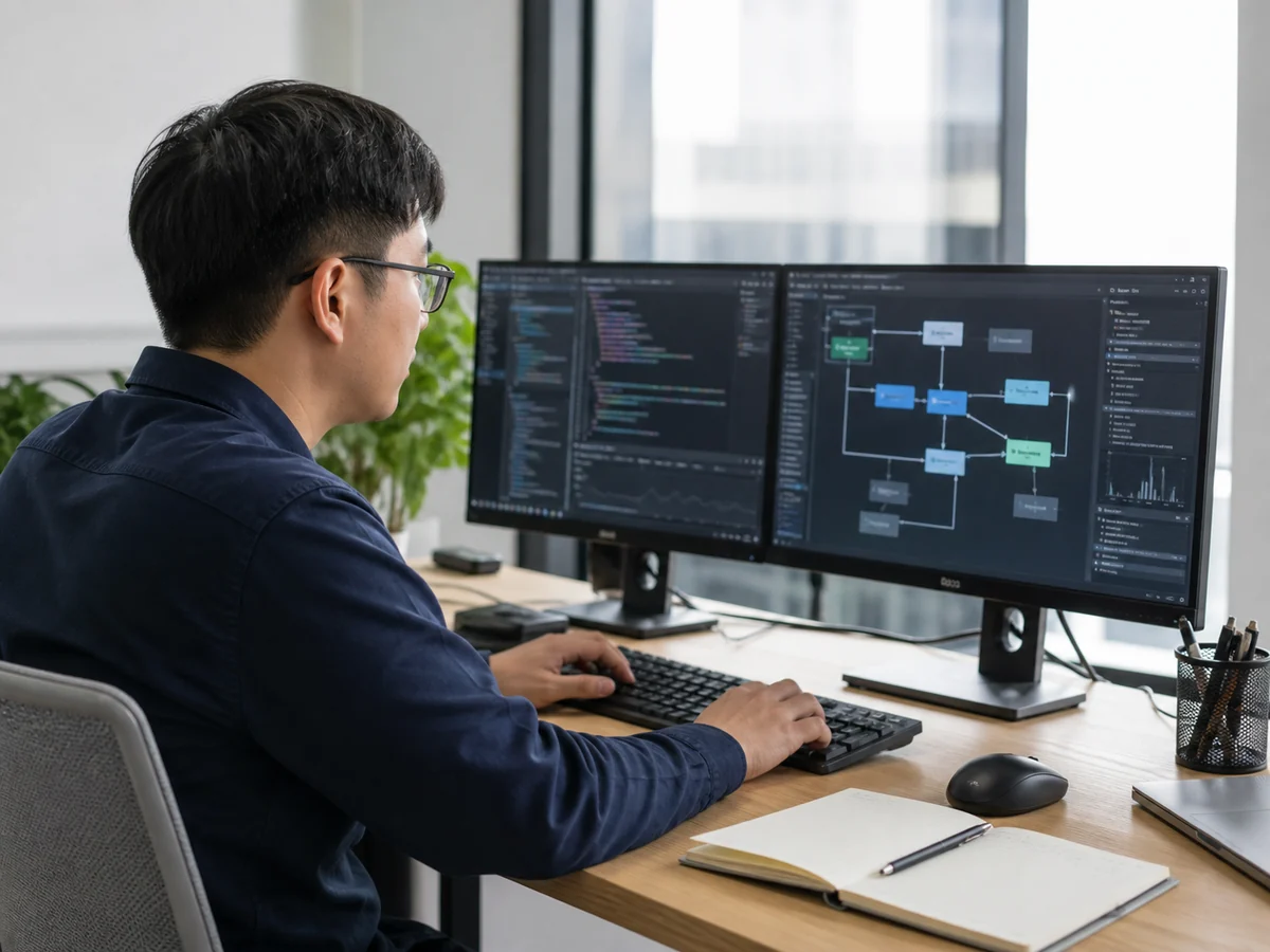 中国AI软件工程师进行系统开发与技术集成
